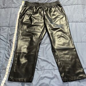 DKNY Shiny Black Leather Pants